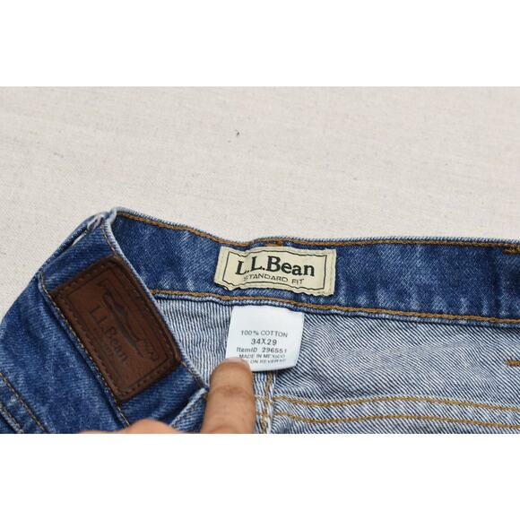 L.L. Bean Men's Standard Fit Blue Jeans Size 34x29 Standard Fit Cotton - Picture 2 of 8